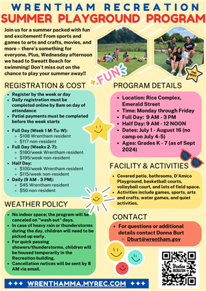 Summer Playground 2024 flyer